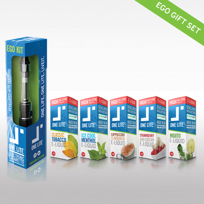 EGO GIFT SET EGO Electronic Cigarette plus 5 x E-Liquids Flavours